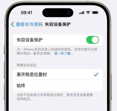 霍州苹果手机维修分享iOS17'失窃设备保护'功能是什么？ 