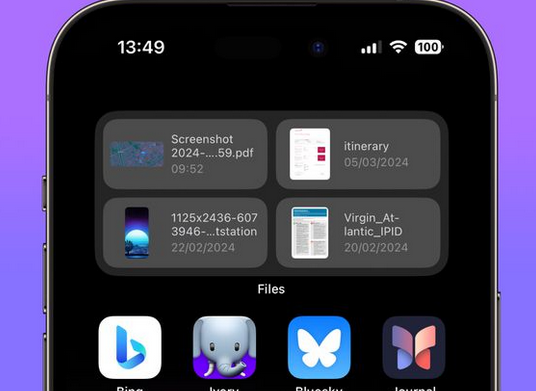 霍州苹果屏幕维修分享iPhone主屏幕快速访问最近的文件 