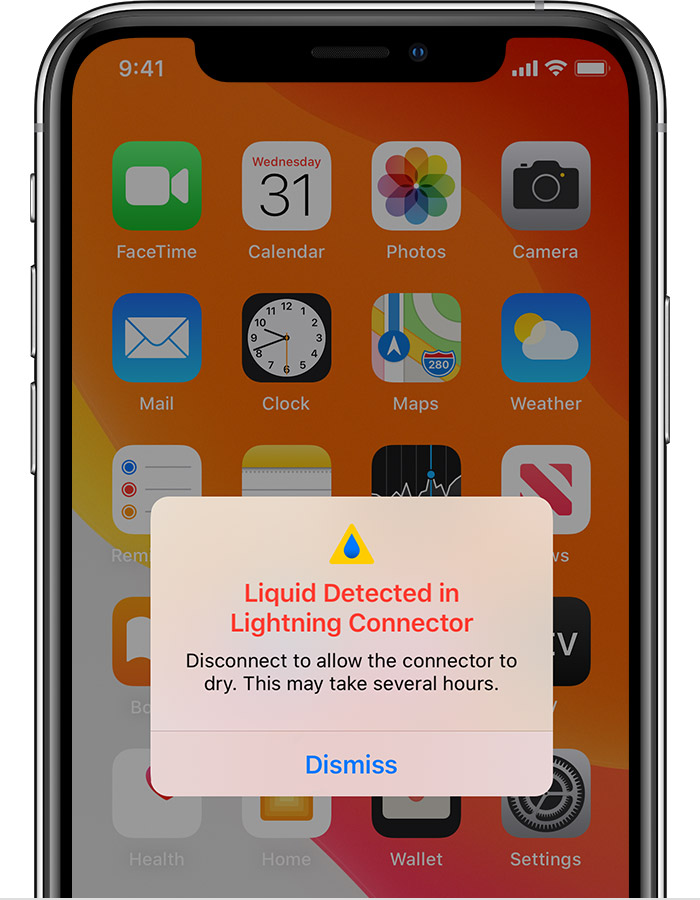 霍州苹果手机维修分享iPhone 12 在充电时出现 “闪电接口检测到液体”的提示怎么办 